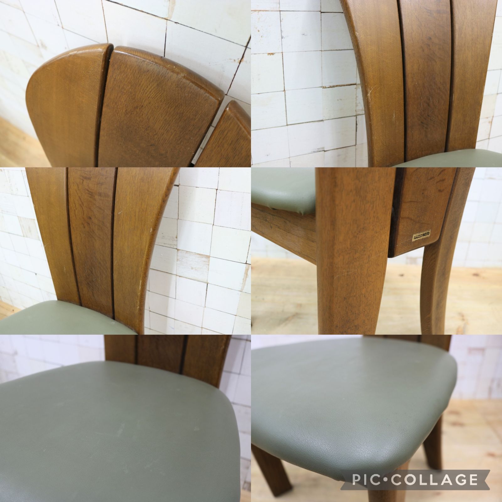 希少　美品 浜本工芸 HAMAMOTO ダイニングチェア 食卓椅子　工藝　2脚 GMHH109A◯浜本工芸 / HAMAMOTO ダイニングチェア 食卓椅子 椅子 合皮