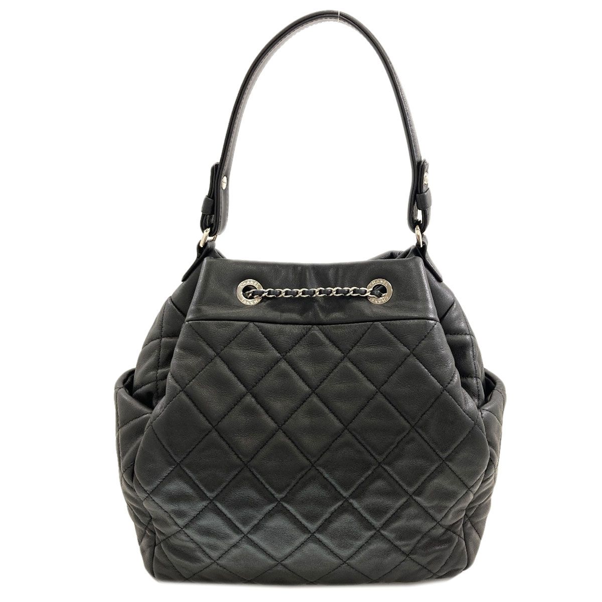 CHANEL シャネル チェーンバッグ マトラッセ シルバー金具 2WAY 