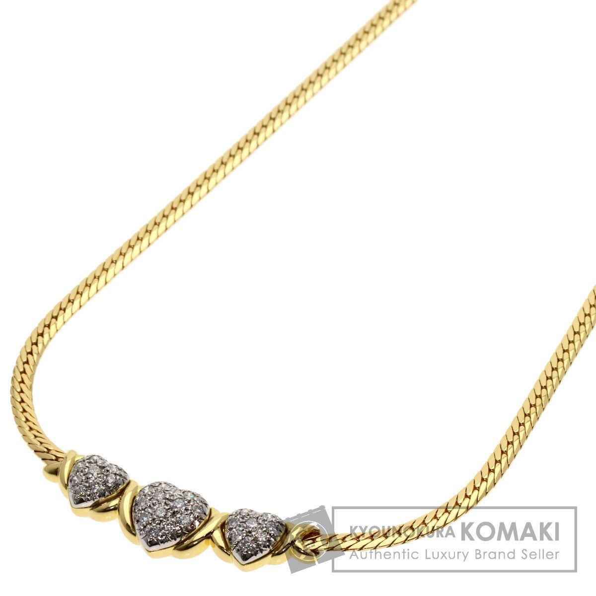 TASAKI タサキ トリプルハート ダイヤモンド ネックレス K18YG PT900 レディース [中古] 233,888円