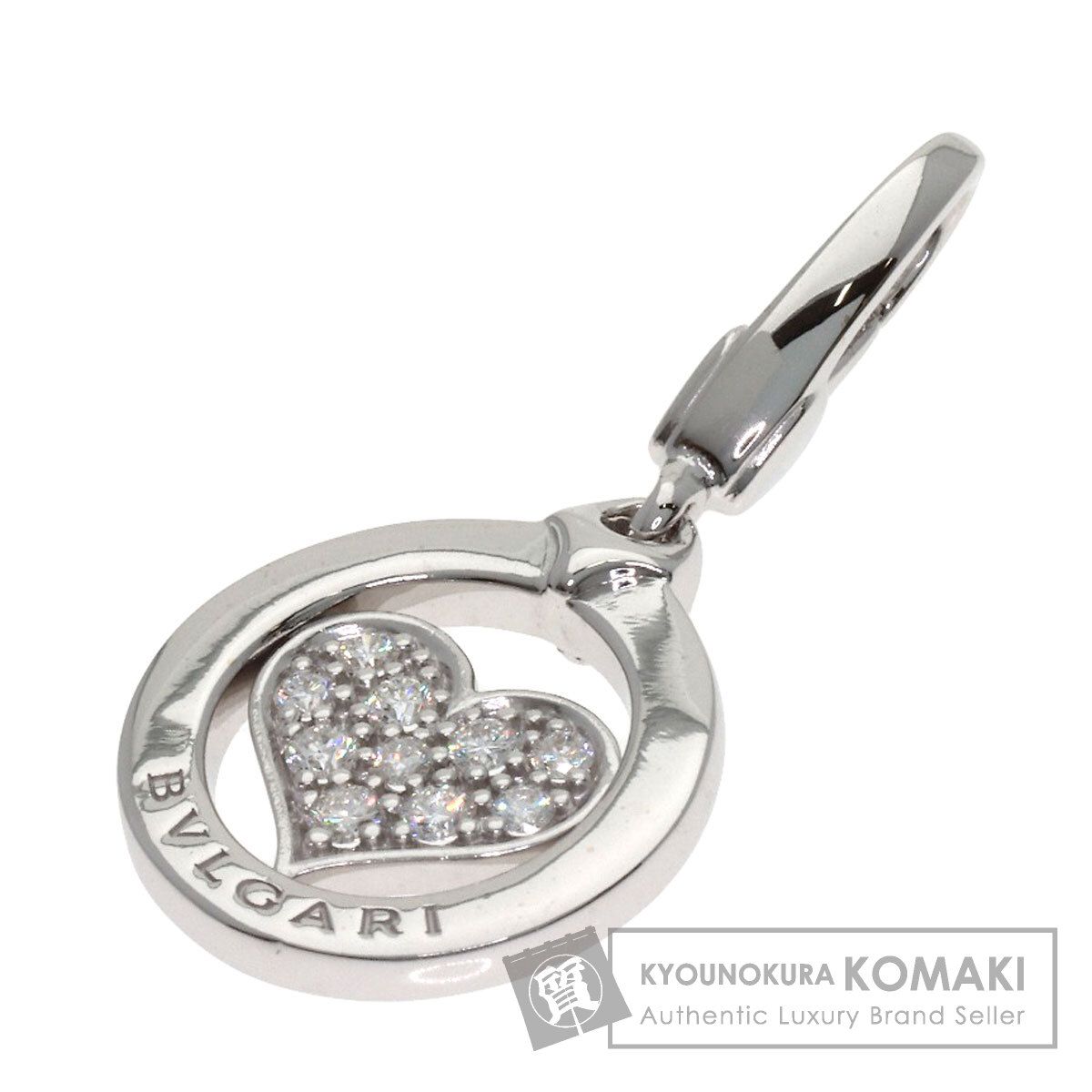 BVLGARI ブルガリ トンド ハート ダイヤモンド チャーム ペンダントトップ K18WG レディース [中古]
