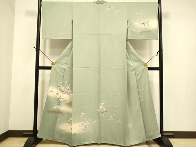 平和屋着物●訪問着　花車文　暈し染め　金彩　正絹　逸品　DABE9646du