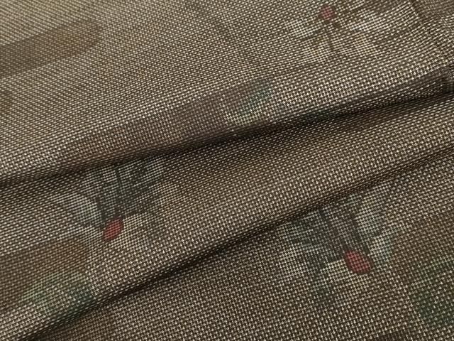 平和屋着物●本場大島紬　泥染め　カタス7マルキ　エ霞枝花文　正絹　逸品　AABI0101cs