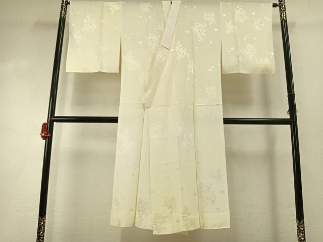 平和屋着物●長襦袢　無双仕立て　中国三大刺繍　汕頭刺繍　スワトウ刺繍　草花地紋　暈し染め　正絹　逸品　未使用　AABI1467fy