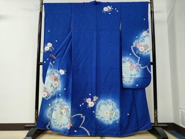 平和屋着物●豪華振袖　舞桜文　ラメ糸　蛍暈し　金彩　正絹　逸品　未使用　CABG0037yc