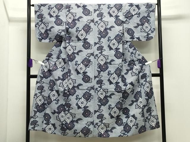 平和屋着物∴夏物　浴衣　花唐草文　綿　逸品　CABD9583gh