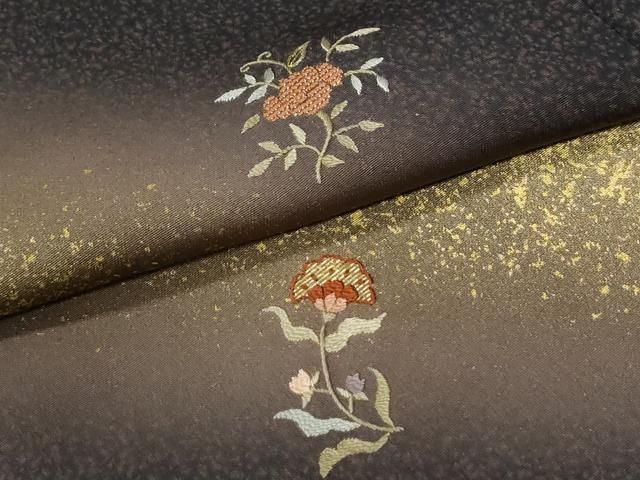 平和屋着物○訪問着 総刺繍 竹屋町刺繍 草花文 暈し染め 金彩 正絹