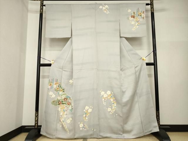 平和屋着物●訪問着　辻が花　刺繍　舞花文　正絹　逸品　AABI4509ck 20,020円