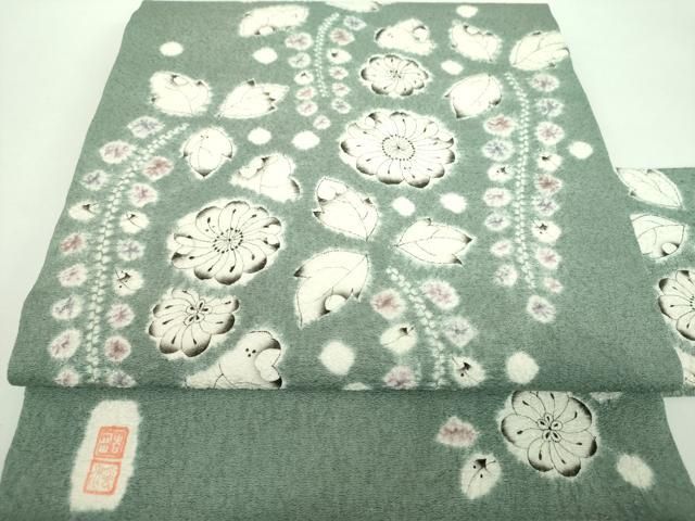 平和屋着物●九寸名古屋帯　作家物　絞り　辻が花　正絹　逸品　DABD1175ps