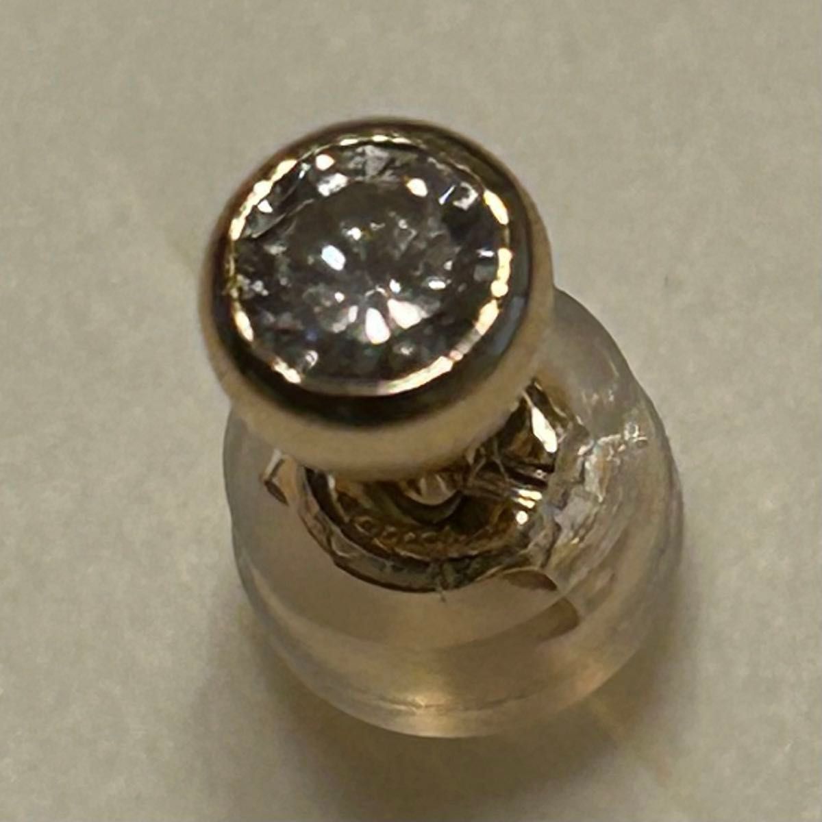 最終お値下げ☆《片方売り》K18YG 一粒 ダイヤモンドピアス 0.15ct 