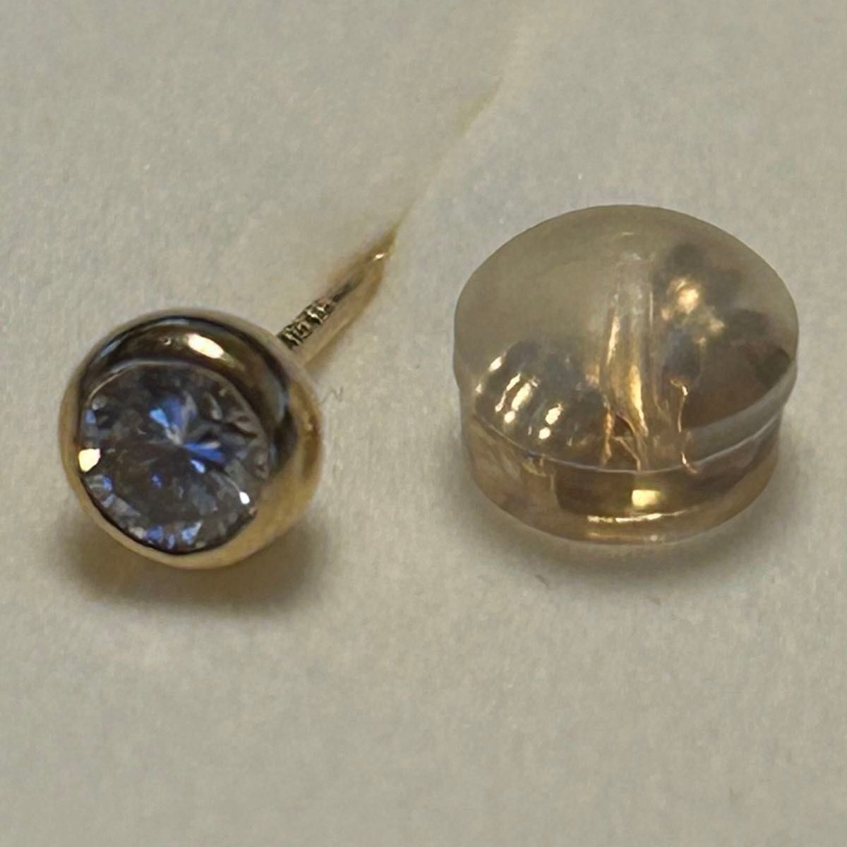 最終お値下げ☆《片方売り》K18YG 一粒 ダイヤモンドピアス 0.15ct 