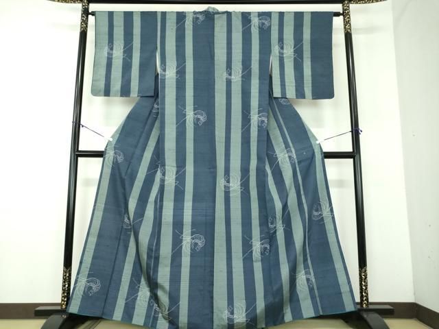 平和屋着物●上質な紬 伊勢海老 正絹 逸品 DABD1220ps