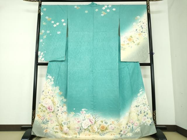 平和屋着物●小振袖　二尺袖　吉祥花文　暈し染め　金彩　正絹　逸品　DABD1228ps 14,625円