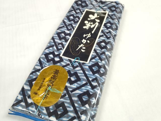 平和屋着物＊夏物　男性　浴衣　反物　着尺　菱繋ぎ　綿　未使用　DABD7229zzz 12,012円