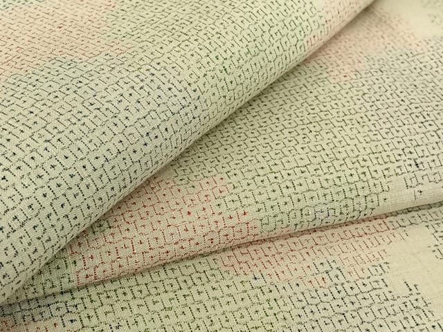 平和屋着物▽本場結城紬　単衣　80亀甲　雪輪文　正絹　逸品　AABH8634jh