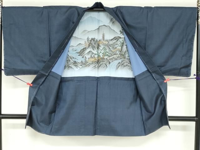 平和屋着物○男性 本場大島紬 アンサンブル 長羽織 100亀甲 総詰め