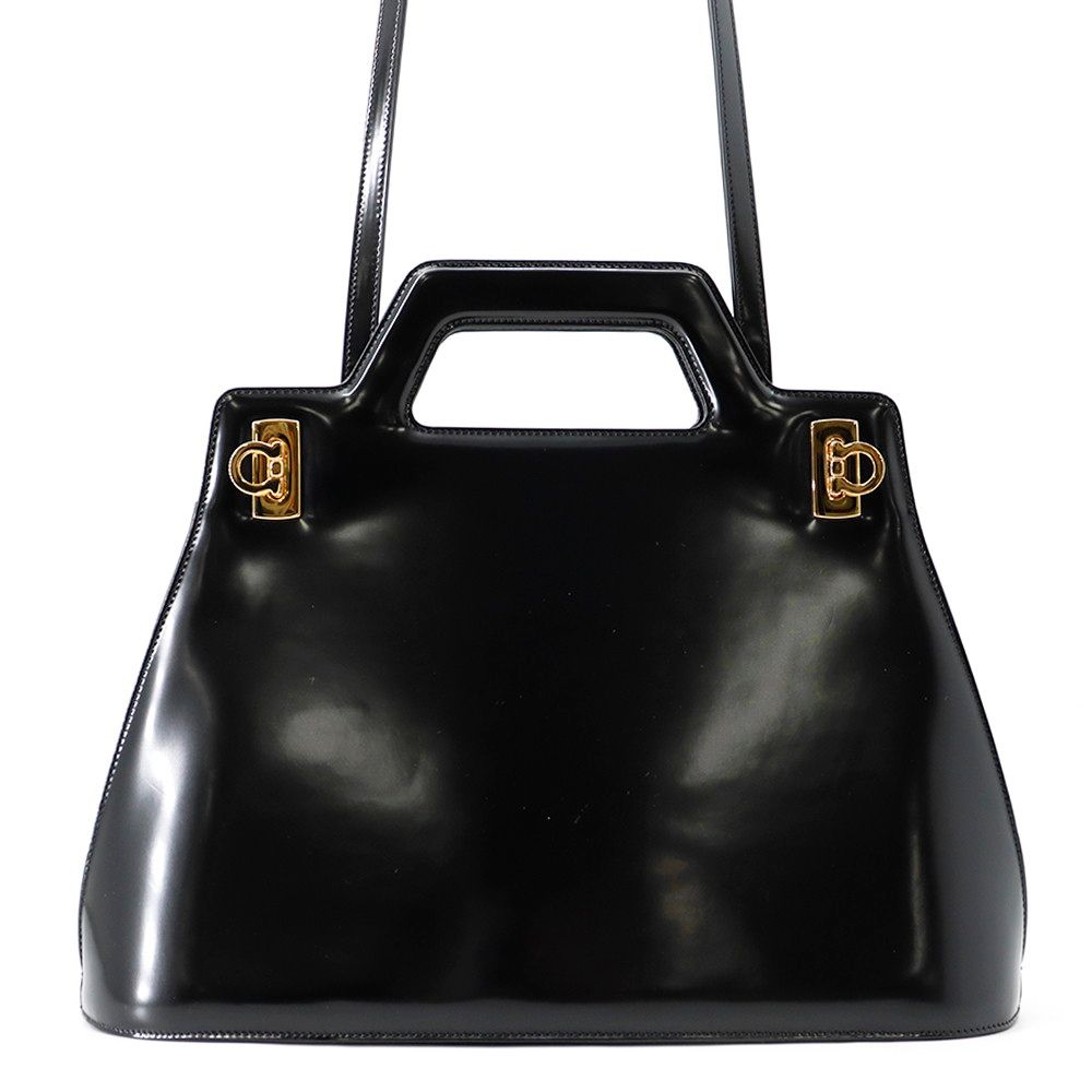 サルヴァトーレ・フェラガモ ハンドバッグ ワンダ ミディアム 213984 Ferragamo 2way 黒