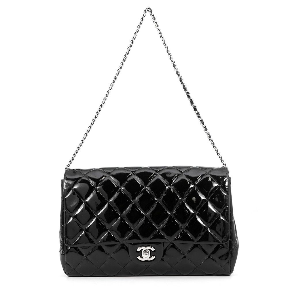 シャネル チェーンショルダーバッグ マトラッセ ココマーク パテント A65051 CHANEL バッグ 黒 133,500円