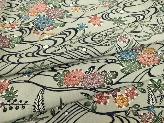 レディース 単衣 紅型 花