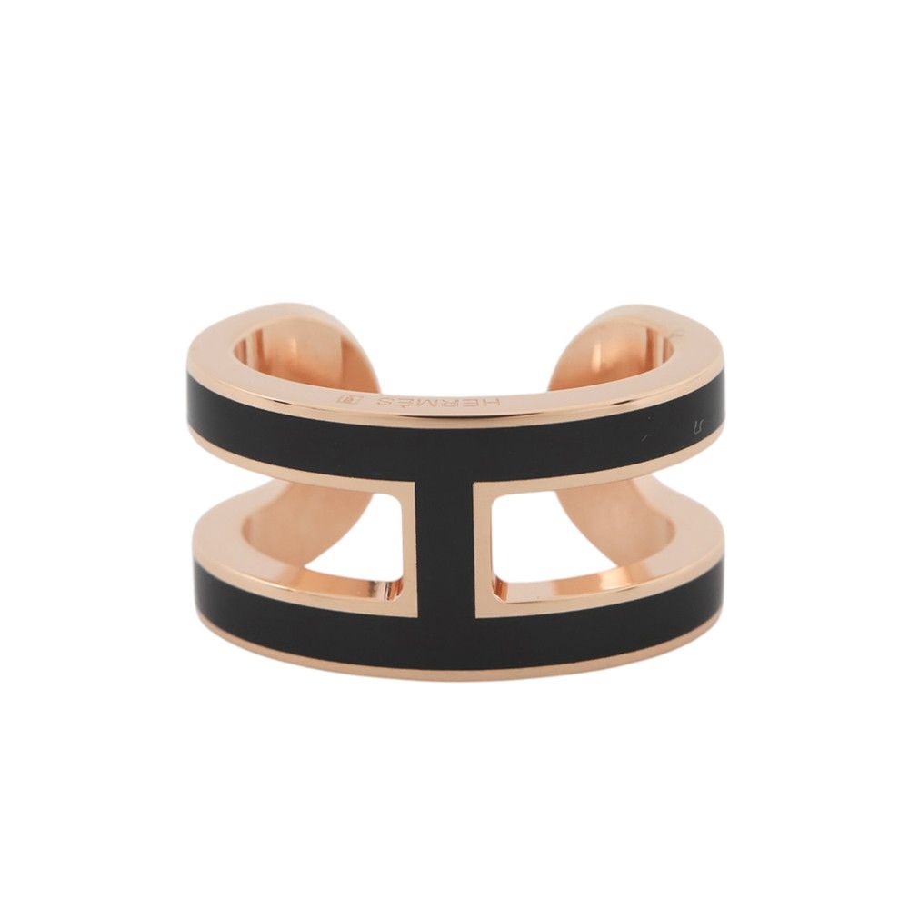 エルメス イヤーカフ ポップH ポップアッシュ ブラック/ピンクゴールド金具 HERMES アクセサリー 黒