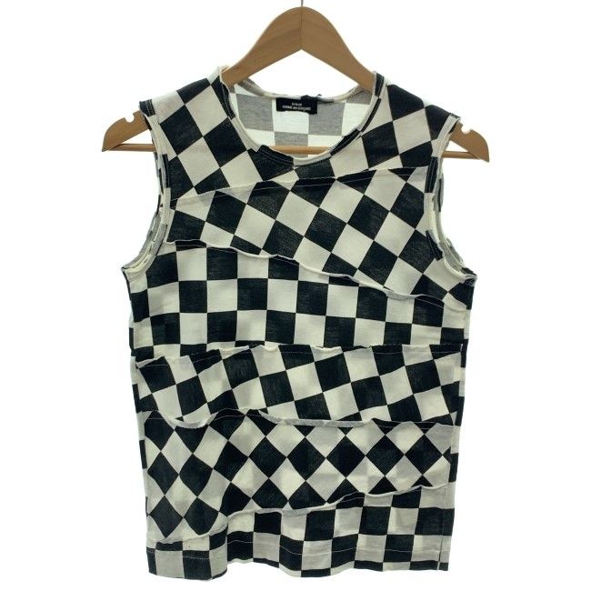 【中古】　tricot COMME des GARCONS　タンクトップ　AD2003　ノースリーブ　トップス　チェック　日本製　ドメスティック　古着　/2495