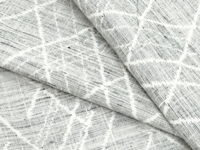 平和屋着物▽上質な紬　単衣　菱重ね文　正絹　逸品　CABF7677th