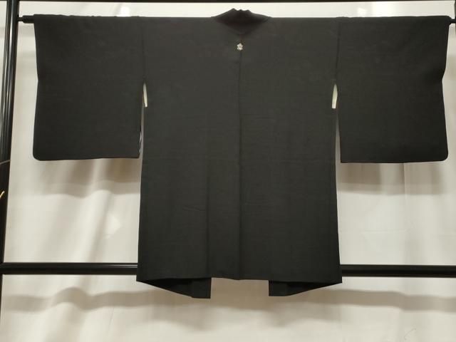 平和屋着物#羽織 流水草木地紋 黒地 正絹 逸品 CABF6165dy