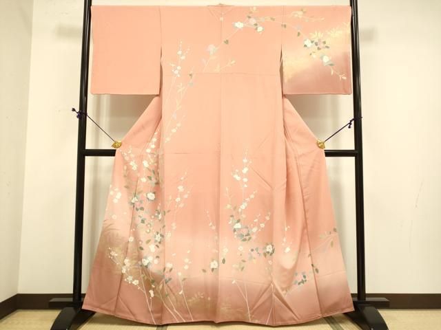 平和屋着物○訪問着 枝花文 暈し染め 金彩 三越扱い 正絹 逸品