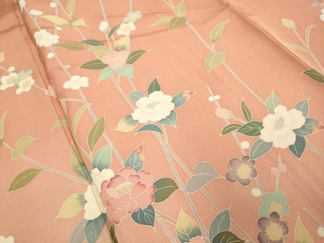 平和屋着物○訪問着 枝花文 暈し染め 金彩 三越扱い 正絹 逸品