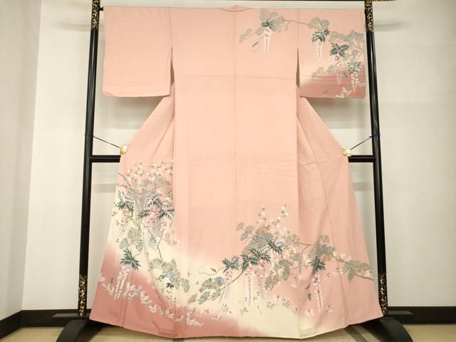 平和屋着物●訪問着　枝垂れ花文　松　暈し染め　正絹　逸品　AABI0830ck 30,420円