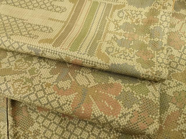 平和屋着物●本場大島紬　一元絣　糸巻き花文　正絹　逸品　AABI2407ck