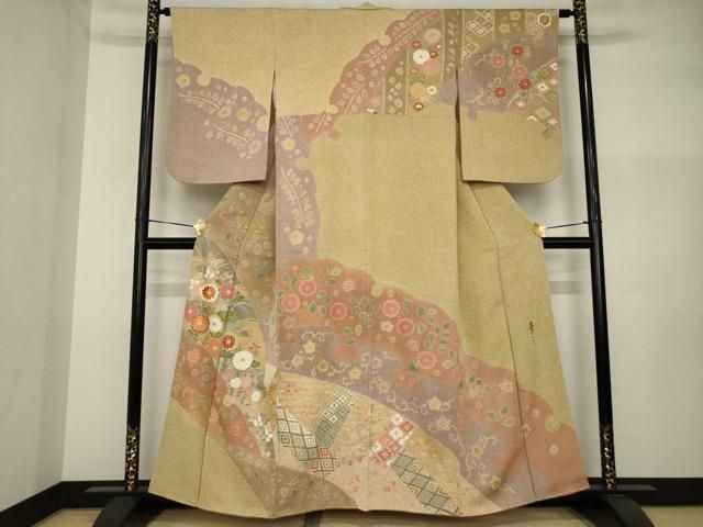 平和屋着物●京友禅の第一人者　松井青々　訪問着　雪輪重ね吉祥花文　正絹　逸品　AABI2463ck 27,885円
