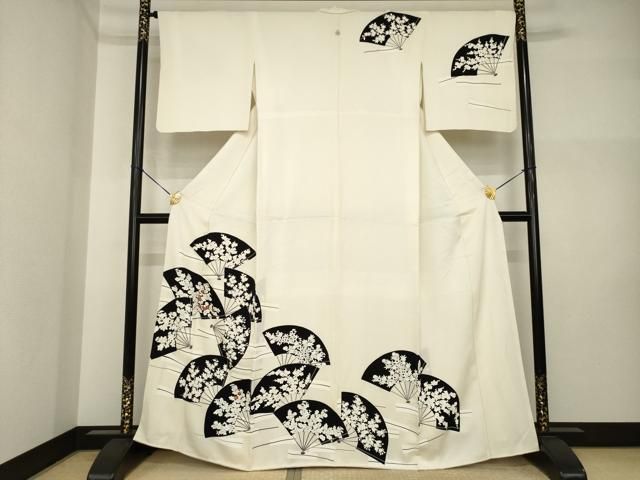 平和屋着物●訪問着　扇面花文　正絹　逸品　AABI2476ck