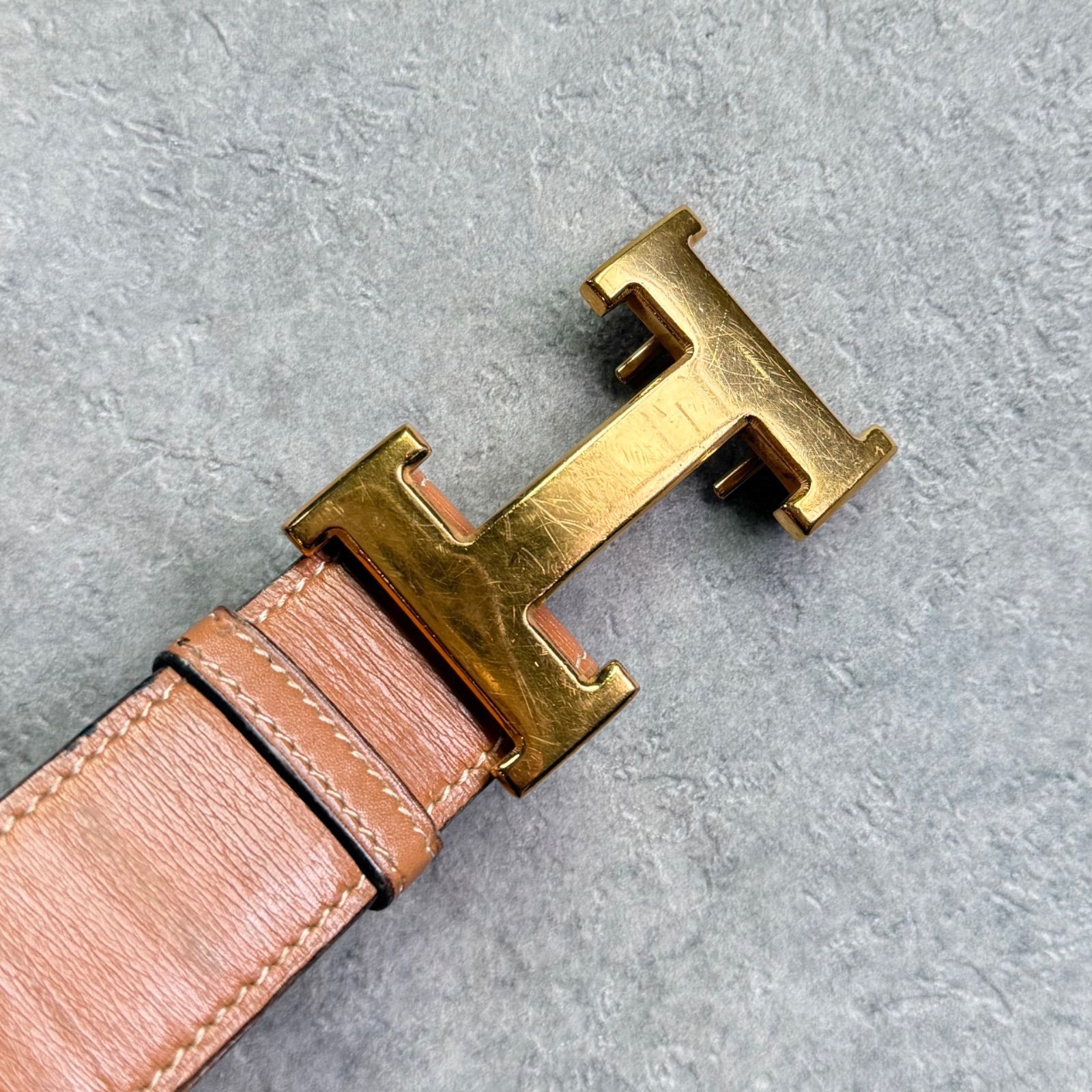 HERMES エルメス コンスタンス Hベルト キャメル ゴールド金具
