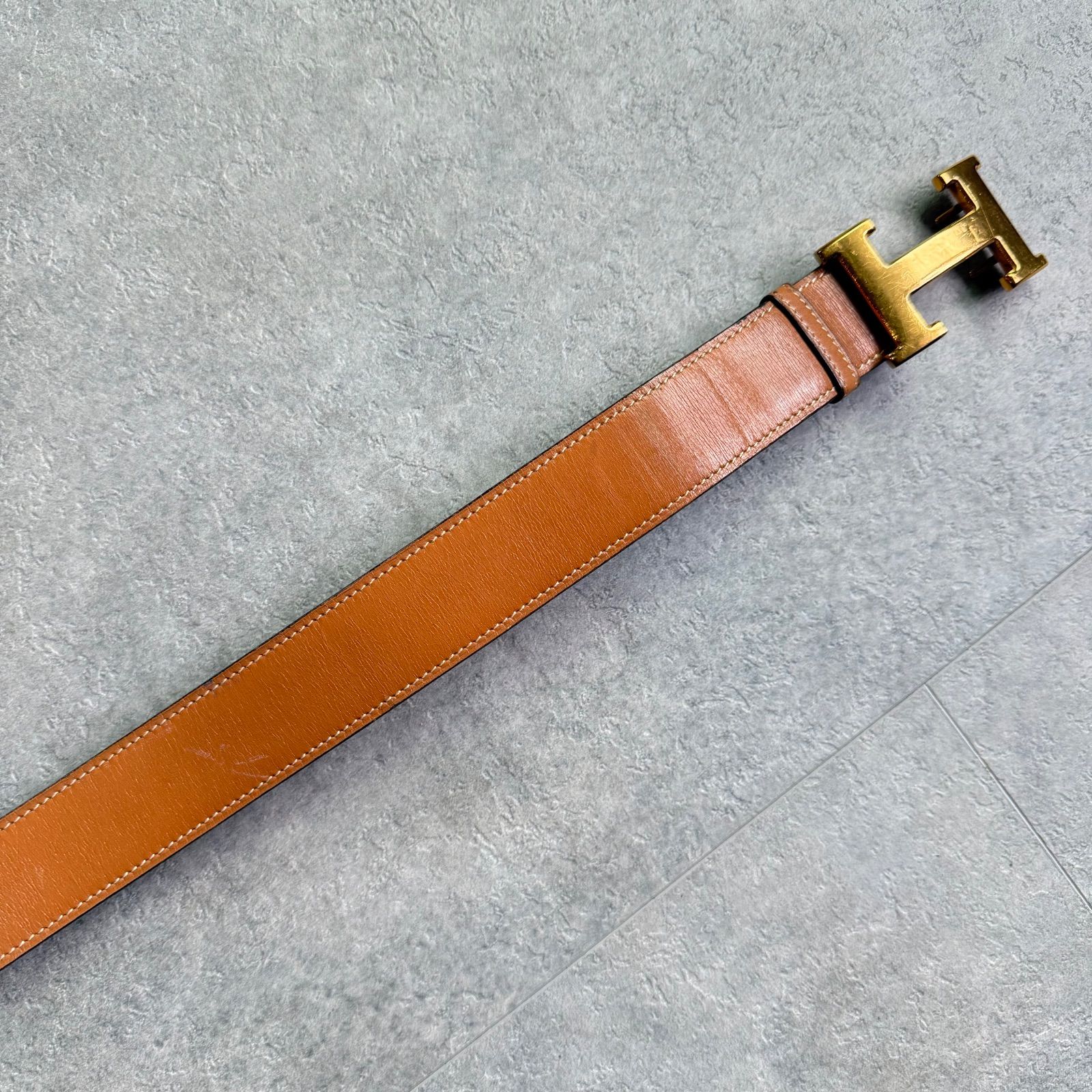 HERMES エルメス コンスタンス Hベルト キャメル ゴールド金具