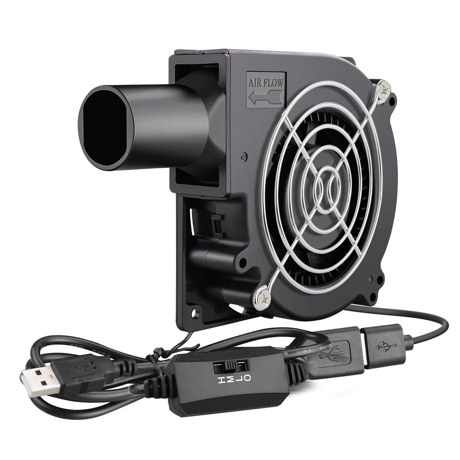 GDSTIME 120mm x 32mm DC 5V USB 換気扇 空冷ファン、廃油ストーブ、キャンプ、廃油機、アウトドアバーベキュー用のクーリングファン、シロッコファンt 07a15b67