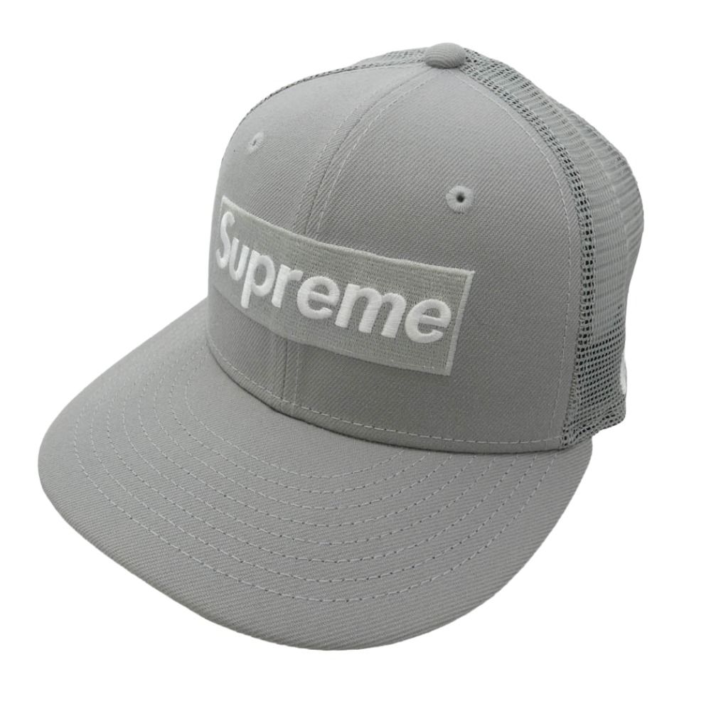 Supreme シュプリーム 24SS x New Era ニューエラ Box Logo Mesh Back ボックスロゴ メッシュ スナップバック キャップ 帽子 グレー系 57.7cm【美品】【中古】