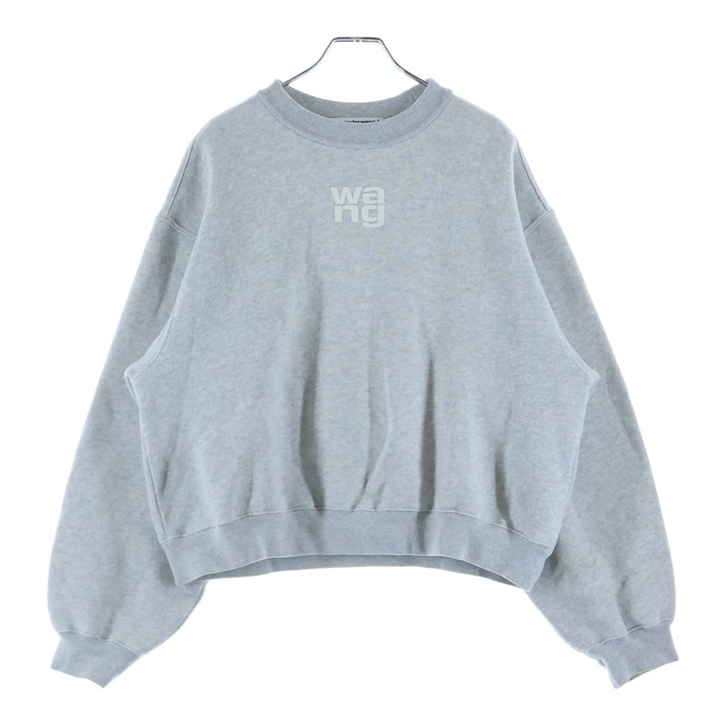 ALEXANDER WANG (アレキサンダーワン) Logo Crewneck Swaetshirt ロゴ クルーネックスウェットトレーナー グレー 4CC3221360