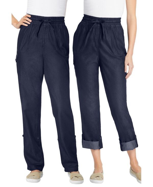 ウーマン ウィズイン レディース ボトムス カジュアルパンツ カーゴパンツ キャップ Woman Within Womens Within Convertible Length Cargo PantCapri Indigo インディゴ