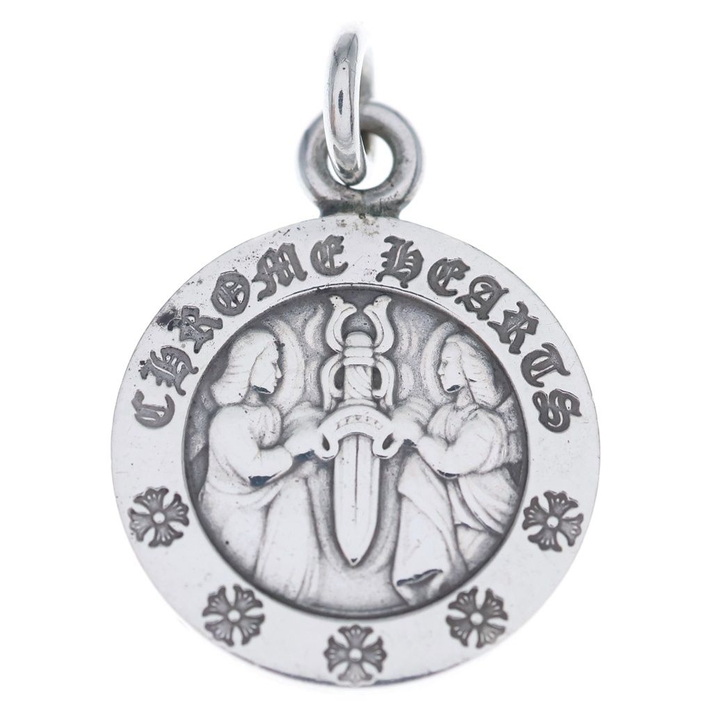 CHROME HEARTS (クロムハーツ) CHRM ANGL MDL V2 エンジェルメダルチャーム ペンダントトップ シルバーBCA229