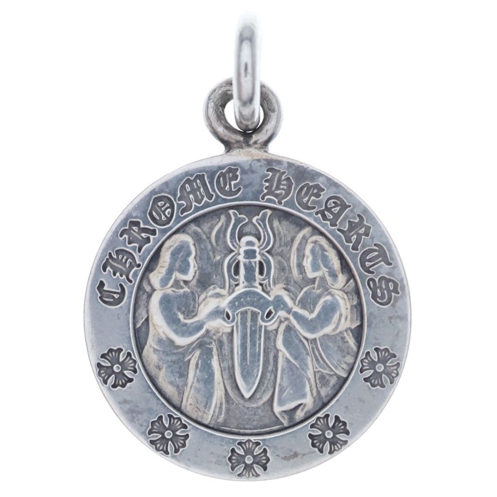CHROME HEARTS (クロムハーツ) CHRM ANGL MDL V2 エンジェルメダルチャーム ペンダントトップ シルバーBCA229