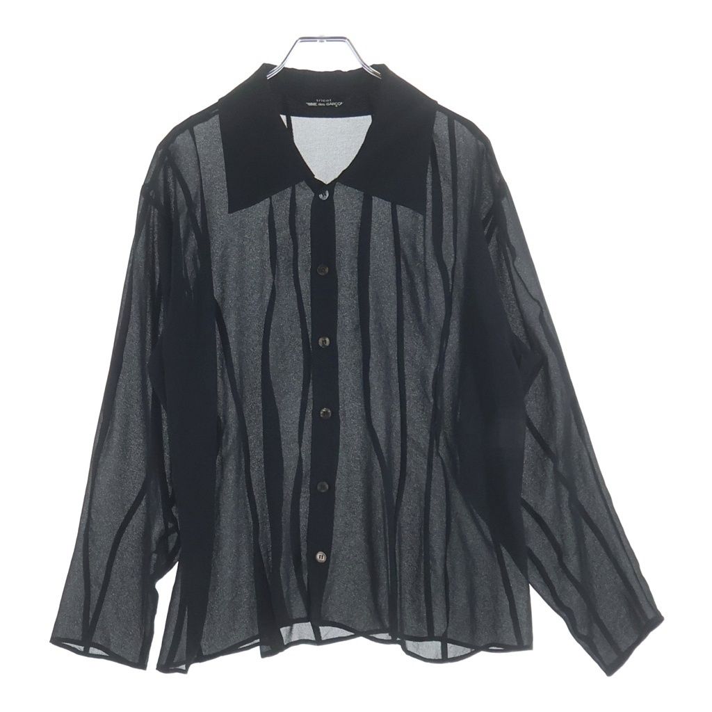 tricot COMME des GARCONS (トリコ コム デ ギャルソン) 93SS シアー シースルー 長袖 シャツ ブラウス ブラック レディース AD1992 TB-110050