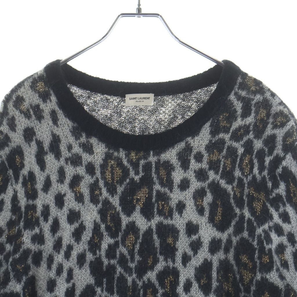 SAINT LAURENT PARIS (サンローランパリ) レオパード 総柄 モヘア