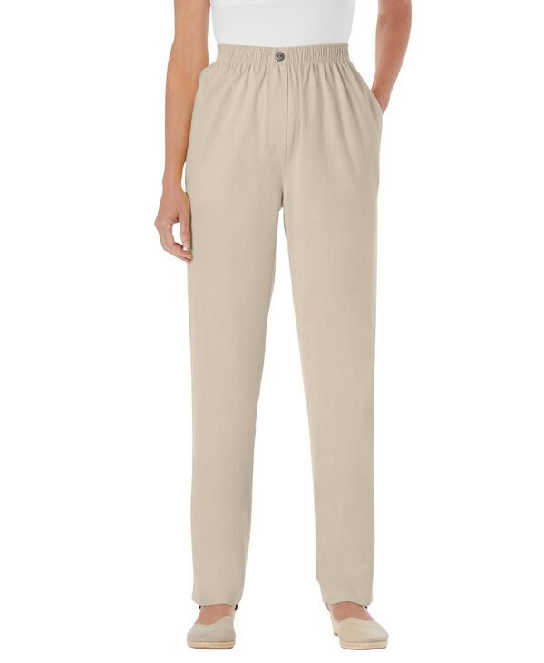 ウーマン ウィズイン レディース ボトムス デニムパンツ コットン ジーンズ Woman Within Womens Within StraightLeg AllCotton Denim PullOn 7Day ElasticWaist Jeans Natur