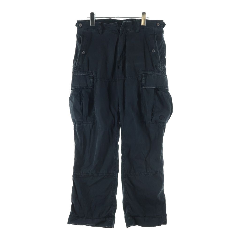 POLO RALPH LAUREN (ポロラルフローレン) 90s-00s ダブルニー カーゴ RL76105 IDEALジップ ストレートパンツ ブラック