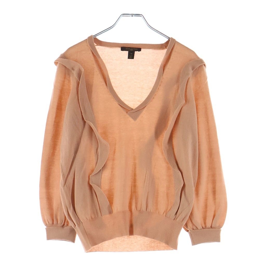 LOUIS VUITTON (ルイヴィトン) 06SS Vネック カシミヤニット セーター ピンクベージュ レディース RW061A WIKL07MIZ