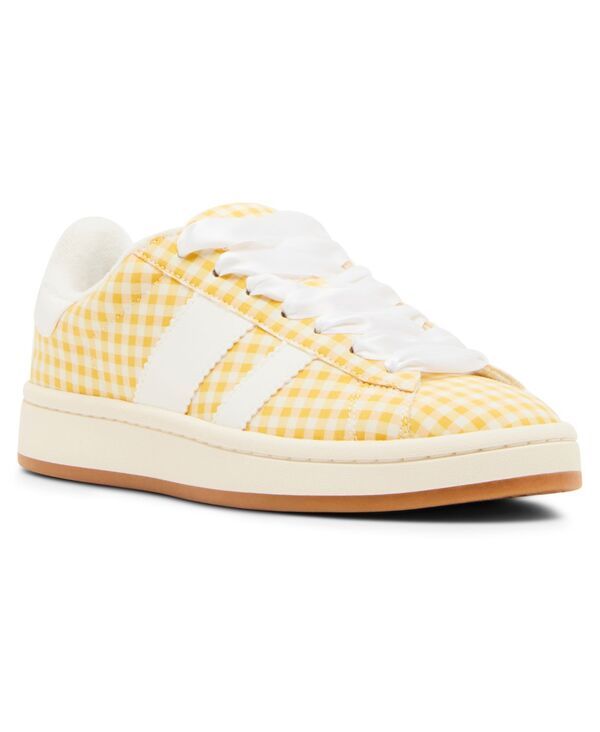 マッデンガール レディース シューズ スニーカー レース Madden Girl Nollie LaceUp Skate Sneakers YellowWhite Gingham ホワイト