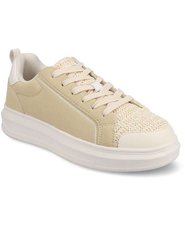 ジュルネ コレクション レディース シューズ スニーカー レース Journee Collection Womens Meeya Casual LaceUp Sneakers Natural
