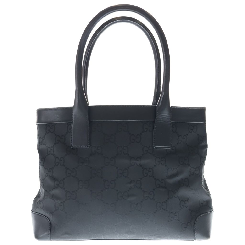 GUCCI (グッチ) GGキャンバス レザーハンドル トートバッグ ブラック