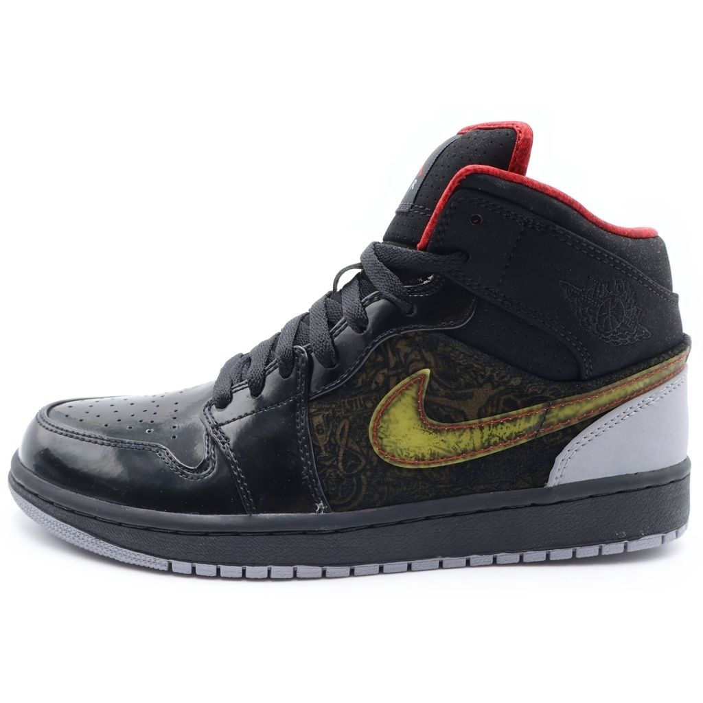 NIKE (ナイキ) 【観賞用2010年製】AJ RETRO 1 PHAT 20 STEALTH WHITE エアジョーダン レトロ ファット ステルスホワイト ミッドカットスニーカー ブラック/レッド 395664-002