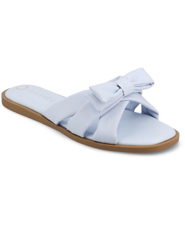 ジュルネ コレクション レディース シューズ サンダル Journee Collection Womens Prylin Bow Slip On Flat Sandals Light Blue ブルー
